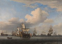 Captured English Ships after the Four Days’ Battle (c. 1666) by Willem van de Velde II