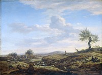 Hilly Landscape with a High Road (1660 - 1672) by Adriaen van de Velde