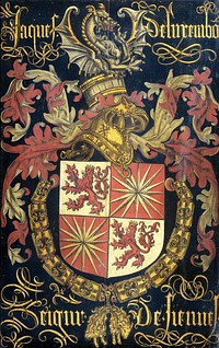 Shield of Jacob of Luxemburg (after 1441-88), Lord of Fiennes, in his Capacity as knight of the Order of the Golden Fleece (c. 1481) by Pierre Coustain