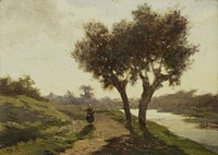 Landscape with two Trees (1860 - 1867) by Paul Joseph Constantin Gabriël