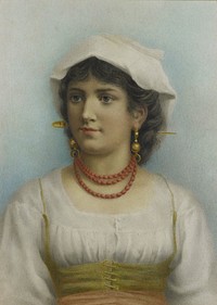 Jonge vrouw in klederdracht (1825 - 1874) by anonymous