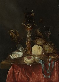 Still Life with Silver-Gilt Glass Holder (c. 1654 - c. 1660) by Abraham van Beyeren