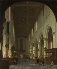 Interior of the Oude Kerk in Delft from the Choir toward the Portal (1660 - 1690) by Cornelis de Man and Hendrick Cornelisz van Vliet