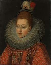 Portrait of Margaret of Austria (1584-1611), Queen of Spain (c. 1600) by anonymous and Frans Pourbus II