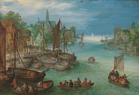 View of a City along a River (c. 1630) by Jan Brueghel I
