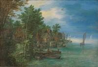 View of a Village along a River (1604) by Jan Brueghel I