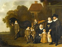 Group Portrait of the Meebeeck Cruywagen Family at the Gate of their Country Home on the Uitweg near Amsterdam (1640 - 1645) by Jacob van Loo