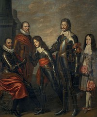 Four Generations of the Princes of Orange: William I, Maurice and Frederick Henry, William II and William III (c. 1660 - c. 1662) by Pieter Nason and Willem van Honthorst