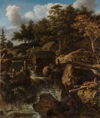 Swedish Landscape with a Waterfall (1650 - 1675) by Allaert van Everdingen