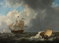 Ships in a Turbulent Sea (1826) by Johannes Christiaan Schotel