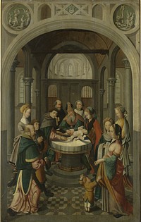 Panel of an Altarpiece with Circumcision of Christ, on verso is Resurrection of Christ (c. 1520 - c. 1535) by Master of Alkmaar