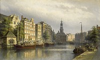 The Singel, Amsterdam, looking towards the Mint. (1884 - 1886) by Eduard Alexander Hilverdink