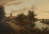 Landscape with rolling bridge (c. 1660) by anonymous