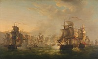 Clash of the Dutch and British Fleets during the Passage of the Dutch Flotilla to Boulogne (1804) (1806) by Martinus Schouman and Department of the Navy