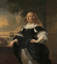 Geertruida den Dubbelde (1647-84), Wife of Aert van Nes (1668) by Bartholomeus van der Helst and Ludolf Bakhuysen