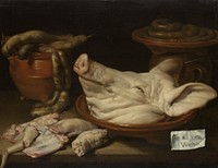Still Life with Pig's Head, Pig's Knuckles and Sausage (1600 - 1650) by Monogrammist JVR
