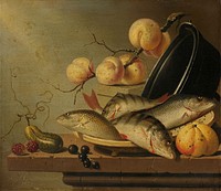 Still Life with Fish and Fruit (1652) by Harmen Steenwijck
