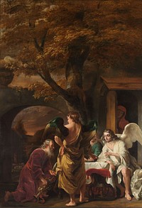 Abraham Entertaining the Three Angels (1660 - 1663) by Ferdinand Bol