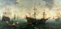 The Spanish Armada off the English Coast in 1588 (c. 1620 - c. 1625) by Cornelis Claesz van Wieringen