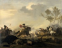 Cavalry Attack (1680 - 1700) by Jan van Huchtenburg