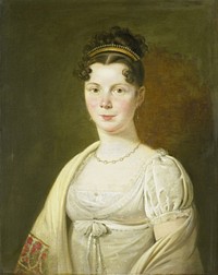 Portrait of Wilhelmina Maria Haack (1786-1857), fourth Wife of Gerrit Verdooren (1814 - 1820) by Adriaan de Lelie