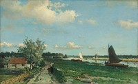 The Trekvliet Shipping Canal near Rijswijk, known as the ‘View near the Geest Bridge’ (1868) by Johan Hendrik Weissenbruch