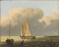 Seas off the Coast, with Spritsail Barge (1697) by Ludolf Bakhuysen
