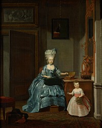 Susanna van Collen née Mogge and her daughter (1776) by Hermanus Numan