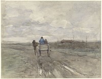 Boerenkar op een landweg (1848 - 1888) by Anton Mauve