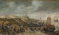 A Sperm Whale Washed up on the Beach at Noordwijk, 28 December 1614 (1614 - 1626) by Hans Savery I