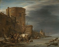 The City Wall of Haarlem in the Winter (1647) by Nicolaes Pietersz Berchem