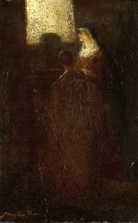 Aan het altaar (1870 - 1886) by Adolphe Joseph Thomas Monticelli