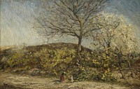 Landschap met bloeiende boomgaard (1870 - 1886) by Adolphe Joseph Thomas Monticelli