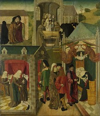 Saint Elizabeth of Hungary Tending the Sick in Marburg, Death of St Elizabeth, inner right wing of an altarpiece made for the Grote Kerk in Dordrecht (c. 1490 - c. 1495) by Master of the St Elizabeth Panels