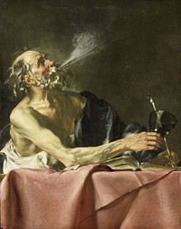The Smoker Allegory of Transience (c. 1615 - c. 1625) by Hendrick van Someren, Giovanni Serodine and Jusepe de Ribera