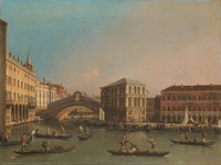 The Grand Canal with the Rialto Bridge and the Fondaco dei Tedeschi (1707 - 1750) by Canaletto