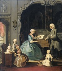 Family Group near a Harpsichord (1739) by Cornelis Troost