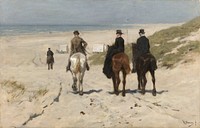 Morning Ride along the Beach (1876) by Anton Mauve