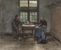 Larens binnenhuis (1848 - 1888) by Anton Mauve
