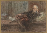 Zelfportret met zieke voet (c. 1898) by Jozef Israëls