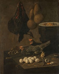 Still Life with Chickens and Eggs (1640 - 1660) by Giovanni Battista Recco