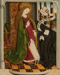 Geertruy Haeck Kneeling in Prayer before Saint Agnes (c. 1465) by anonymous