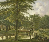 View of the Nieuwe Gracht near the Bolwerk, Haarlem (1800 - 1831) by Wybrand Hendriks