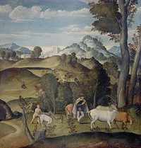 The Young Mercury Stealing Cattle from the Herd of Apollo (1530 - 1550) by Girolamo da Santacroce ca 1480 1556
