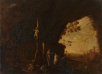 Nymphs in a Cave with Antique Ruins (c. 1645 - c. 1655) by Petrus van Hattich