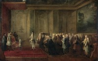 The Reception of Cornelis Hop (1685-1762) as Legate of the States-General at the Court of Louis XV, 24 July 1719 (1720 - 1729) by Louis Michel Dumesnil