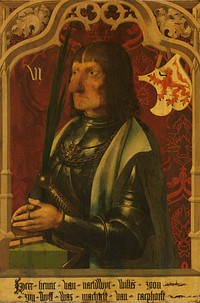 Portrait of Hendrik IV of Naaldwijk, Knight and Hereditary Marshall of Holland (c. 1500 - c. 1506) by anonymous and Master of Alkmaar