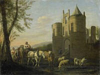 The Main Gate to Egmond Castle (1670 - 1698) by Gerrit Berckheyde