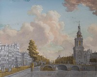 View of the Tower called Jan Roodenpoortstoren and the Singel Canal in Amsterdam (1770 - 1814) by Jonas Zeuner