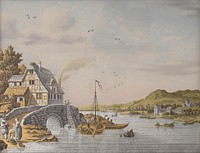 Houses along a River (1770 - 1814) by Jonas Zeuner